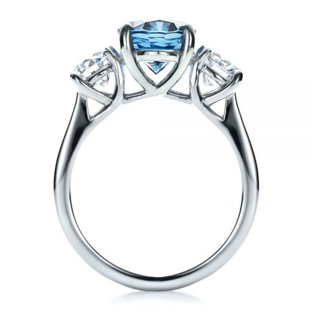 💍 Noble Jewelry Oval Diamond Royal Blue Shiny Zircon Rings for Women, PD…